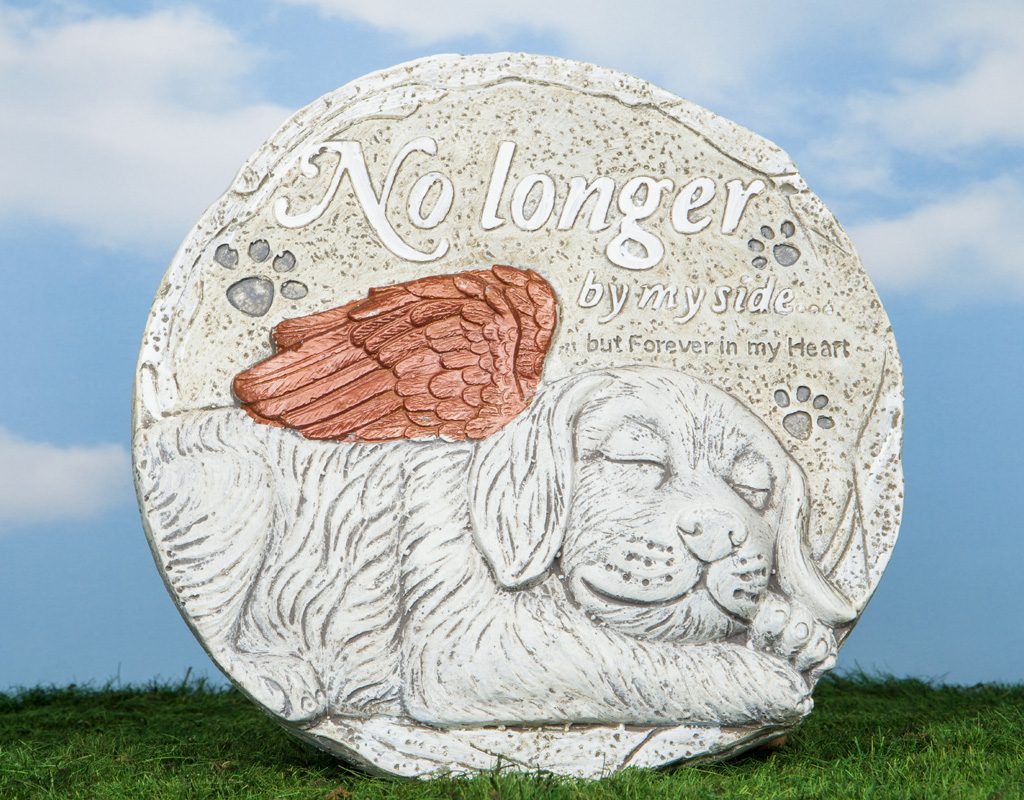 Dog memorial stone.