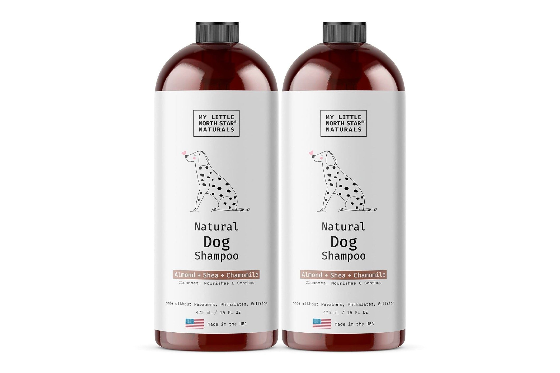 Two bottles of natural shampoo