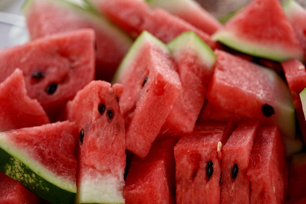 A pile of watermelon slices