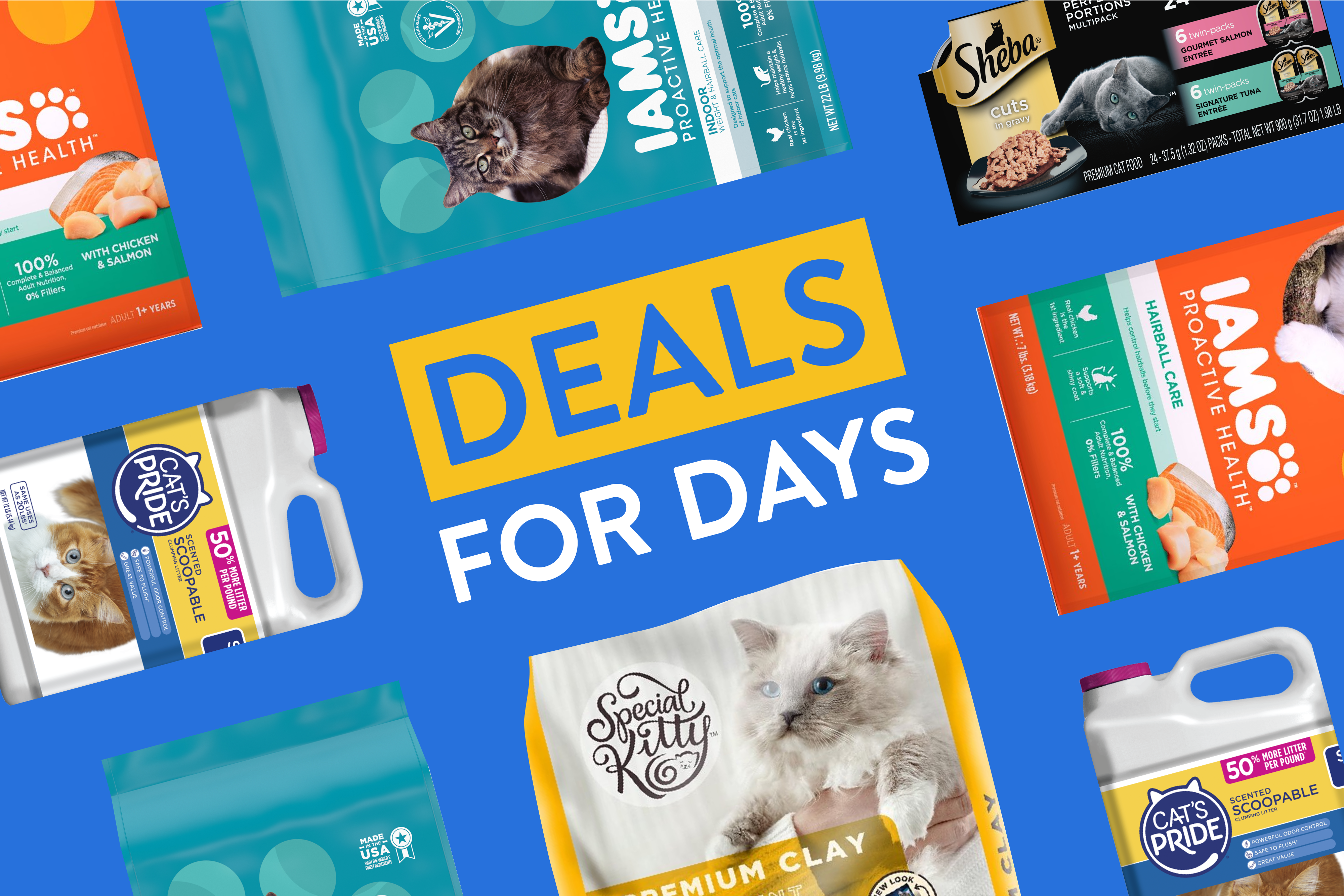 deals for days pet food litter