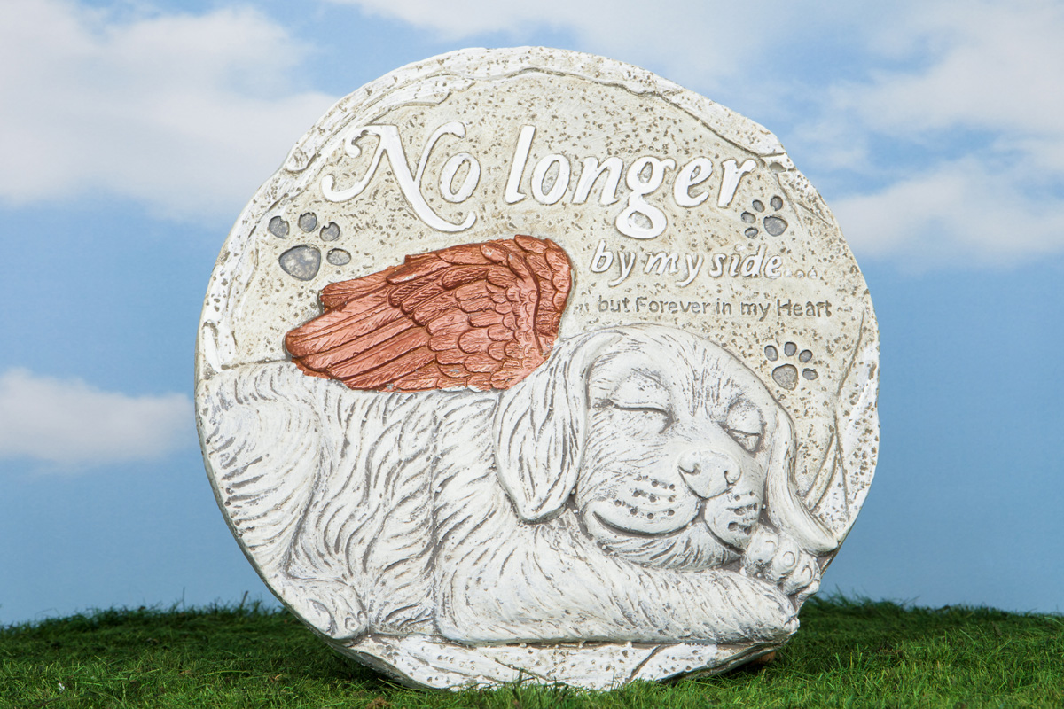 Dog memorial stone.