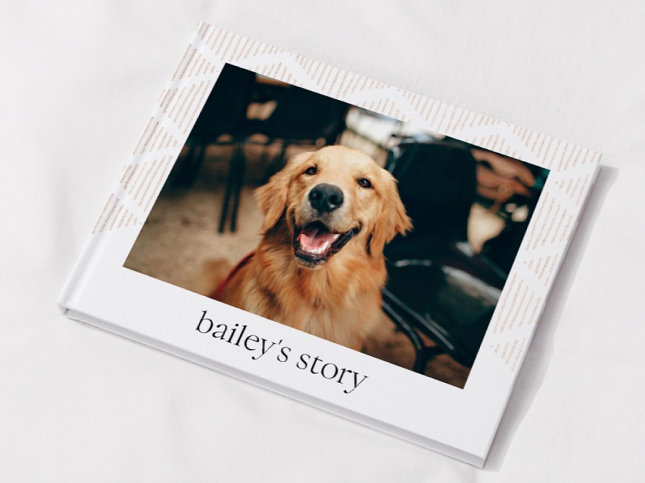 Mixbook Bailey's Story example of hardcover photo book
