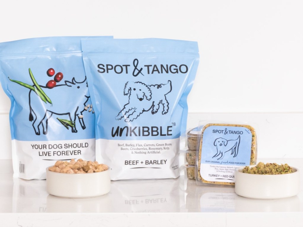 Spot & Tango Fresh dog food options product types.